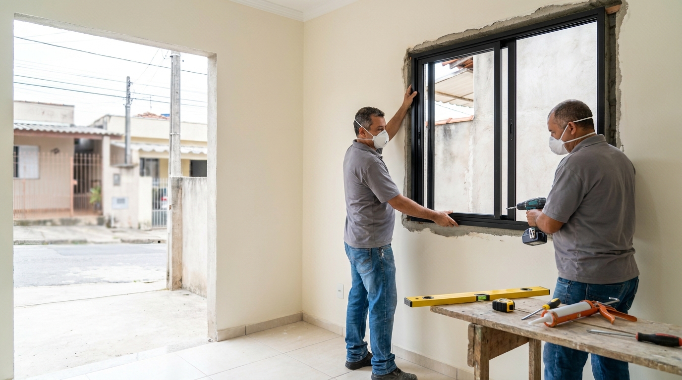 Esquadria de alumínio preta em Cascavel-PR